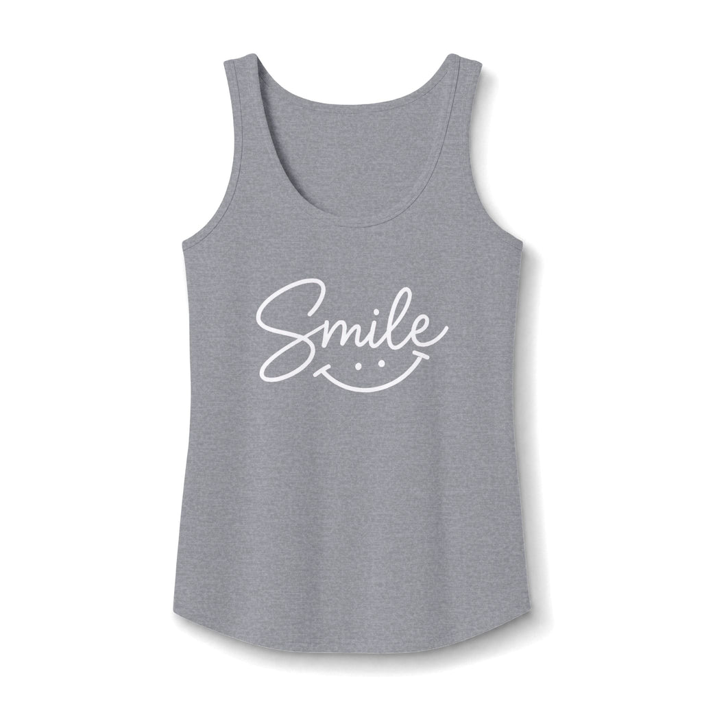 Smile script with smiley face Tank Top | pastel blue hand-lettered design