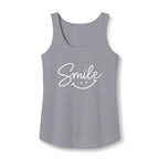 Smile script with smiley face Tank Top | pastel blue hand-lettered design