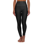 MAHYLA | Black High-Waisted Yoga Leggings – Subtle Gold Star Accent