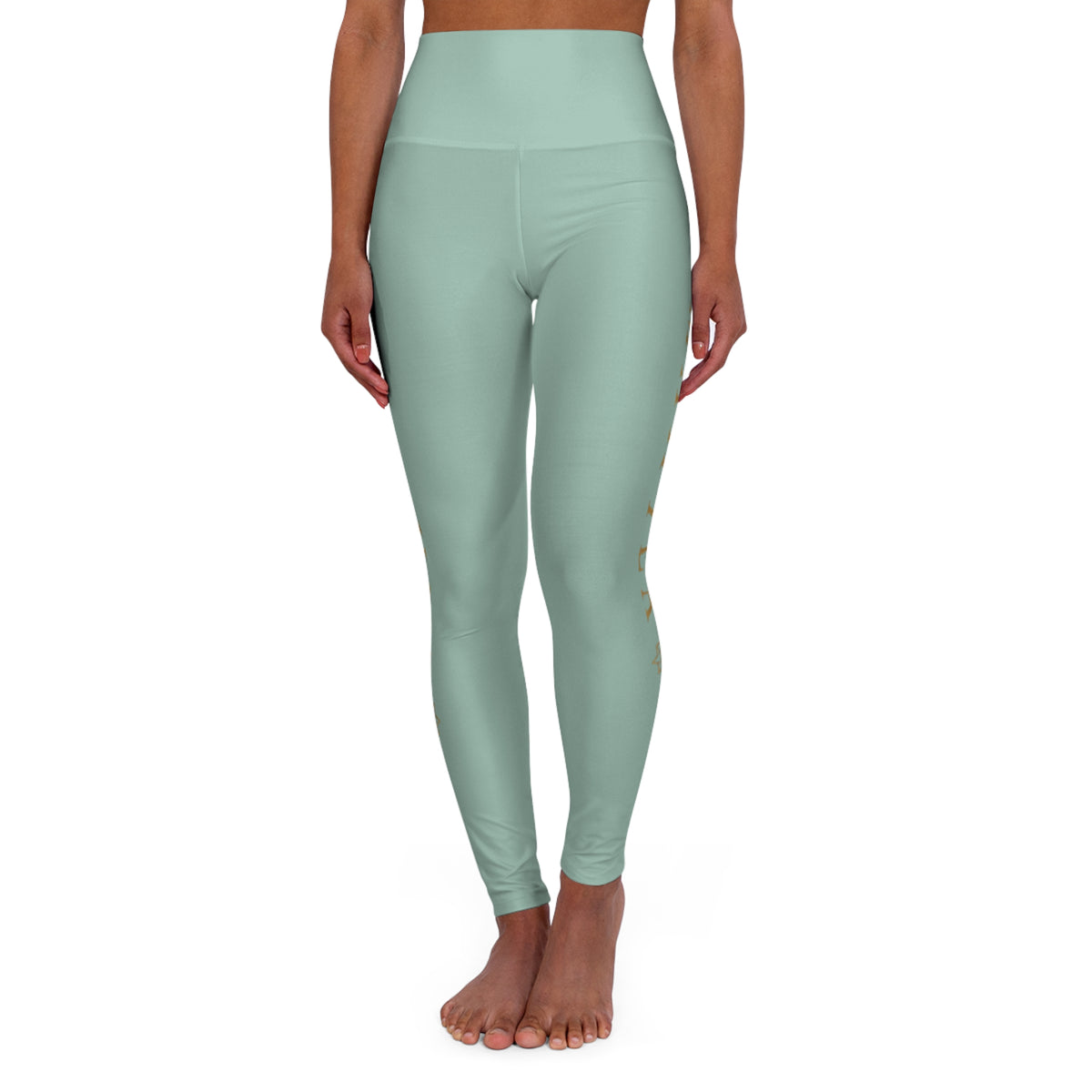High-Waisted Yoga Leggings — Subtle Gold Star Accent