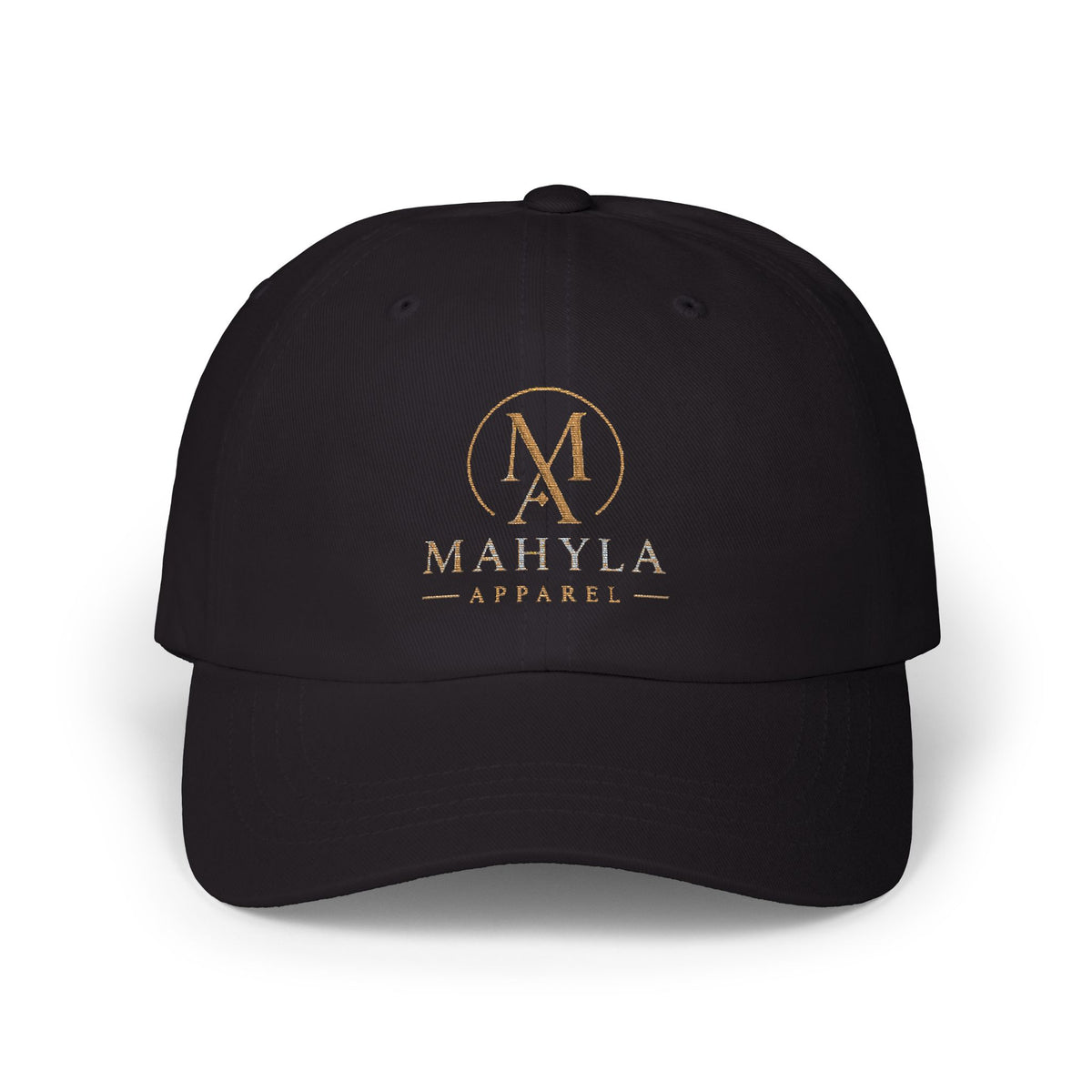 MAHYLA | Gold Monogram Logo Classic Dad Cap – Embroidered Initials Baseball Hat