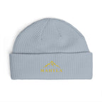 Copy of Mahyla Mountain Cuff Beanie — Embroidered Mountain Logo Knit Hat Black Emblem