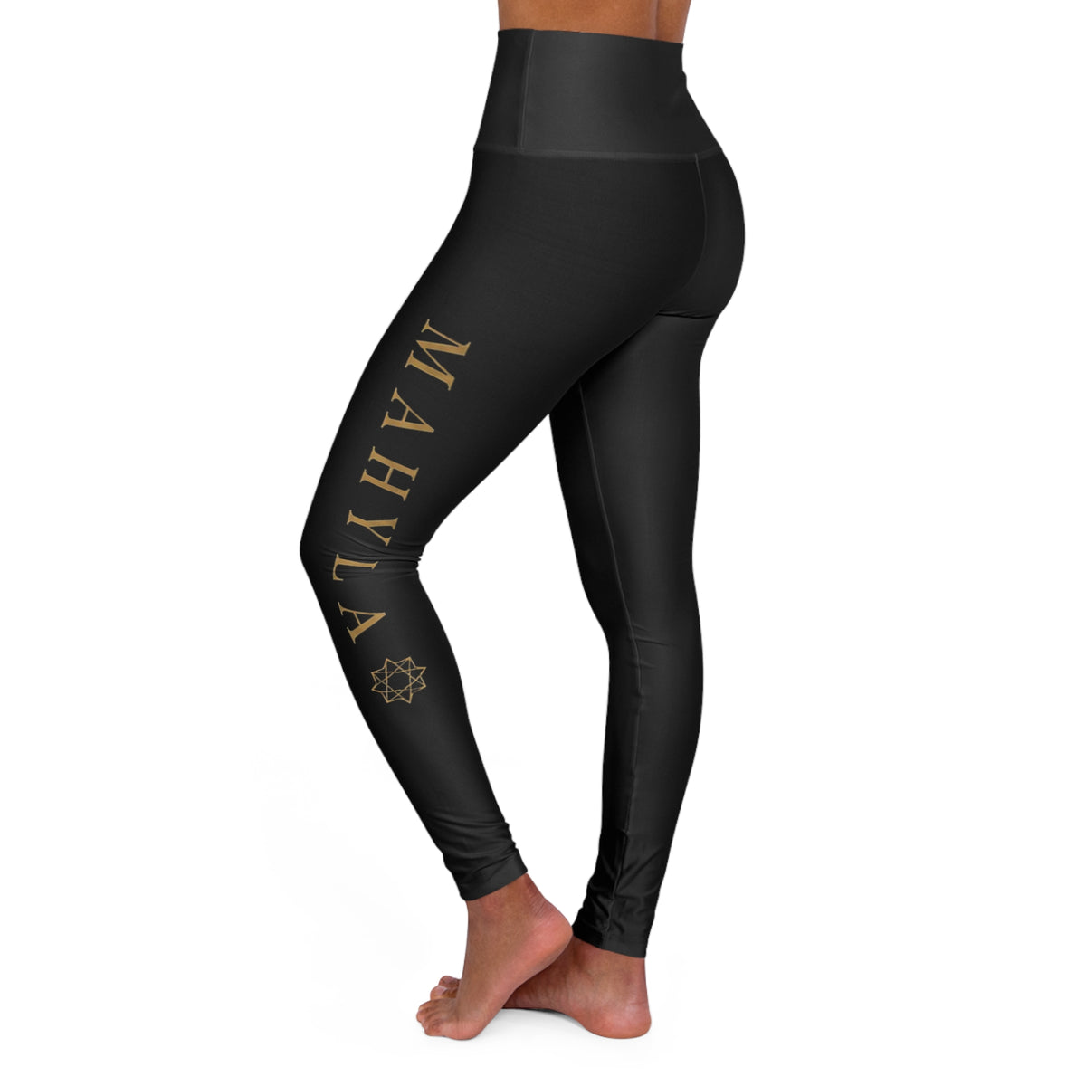 Copy of High-Waisted Yoga Leggings — Subtle Gold Star Accent