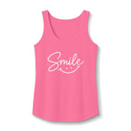 Smile script with smiley face Tank Top | pastel blue hand-lettered design