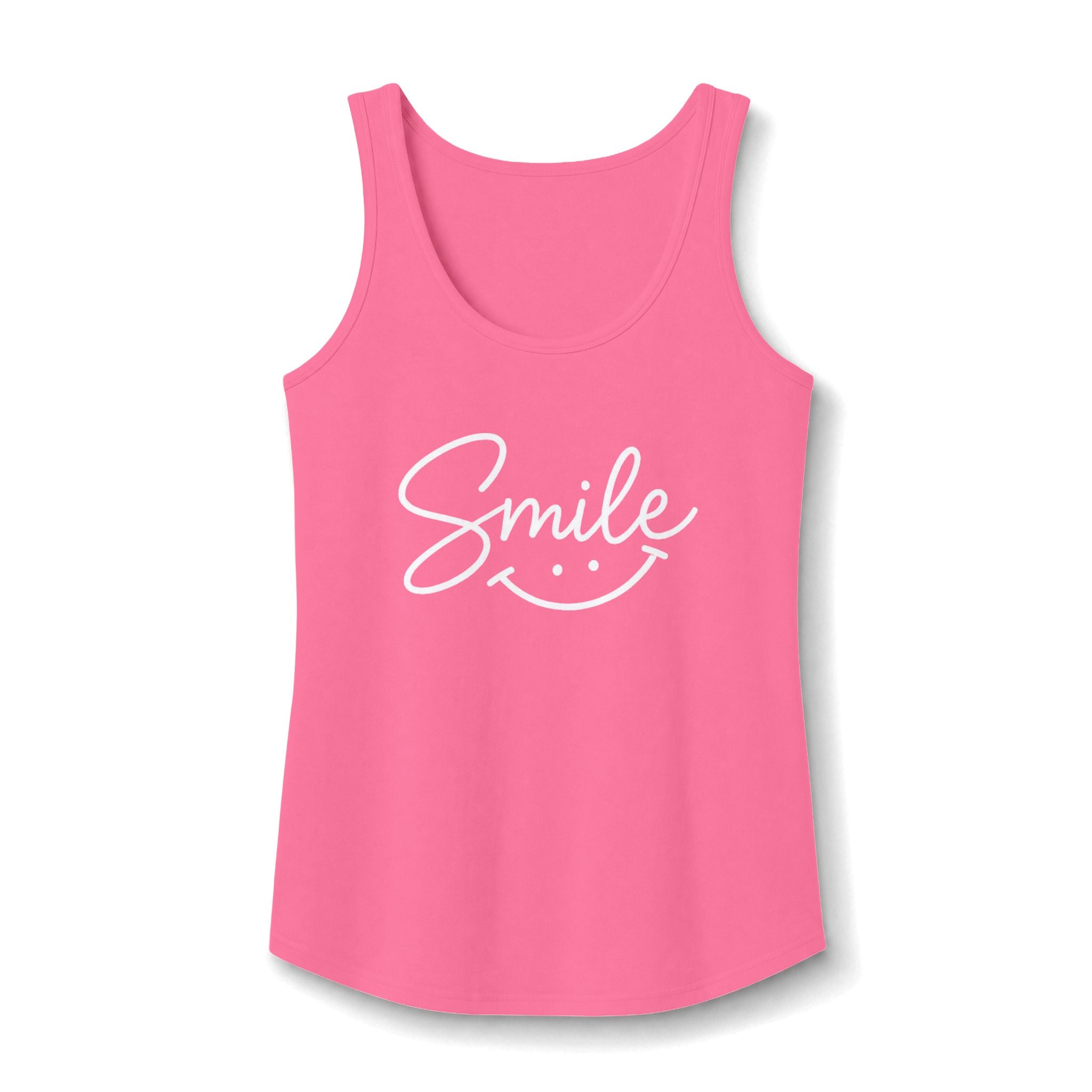 Smile script with smiley face Tank Top | pastel blue hand-lettered design