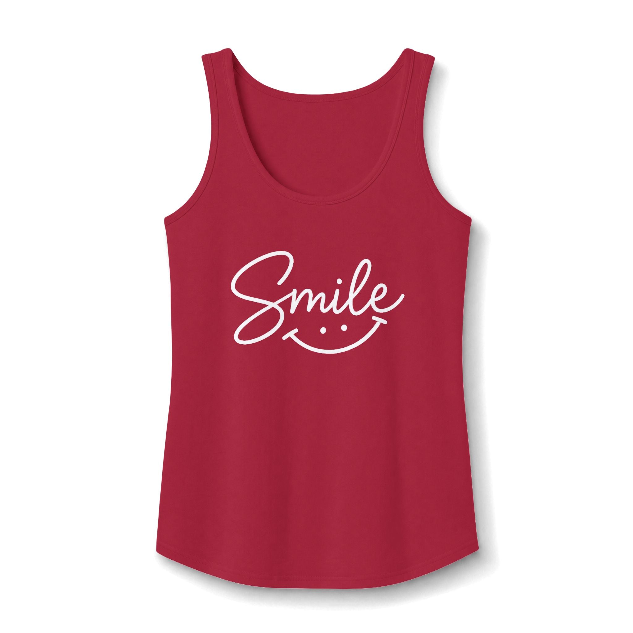 Smile script with smiley face Tank Top | pastel blue hand-lettered design