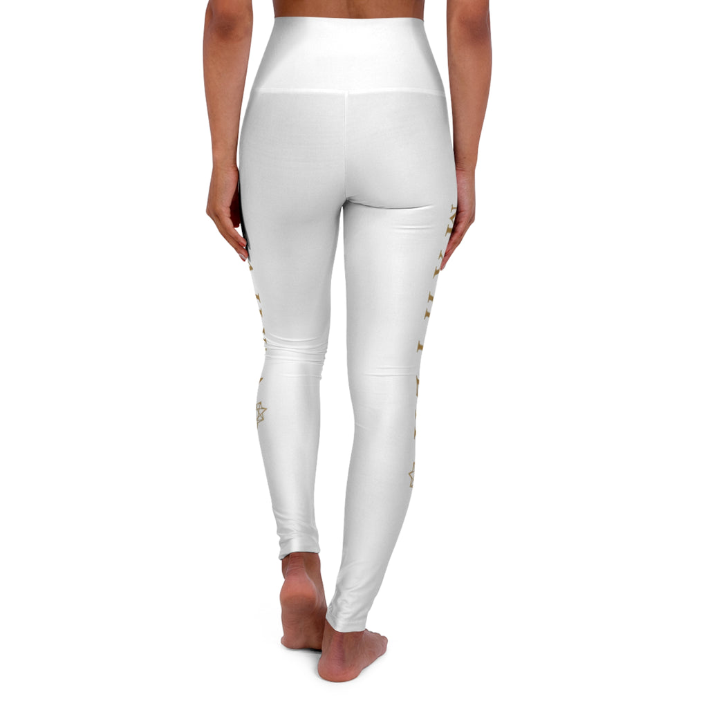 High-Waisted Yoga Leggings — Subtle Gold Star Accent