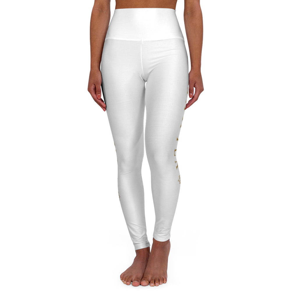 High-Waisted Yoga Leggings — Subtle Gold Star Accent