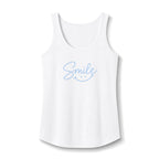 Smile script with smiley face Tank Top | pastel blue hand-lettered design