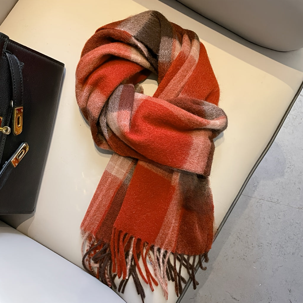 🧣 British Classic Plaid Scarf – Soft, Warm & Windproof | Unisex Winter Wrap