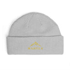 MAHYLA | Mountain Cuff Beanie – Black Embroidered Mountain Logo