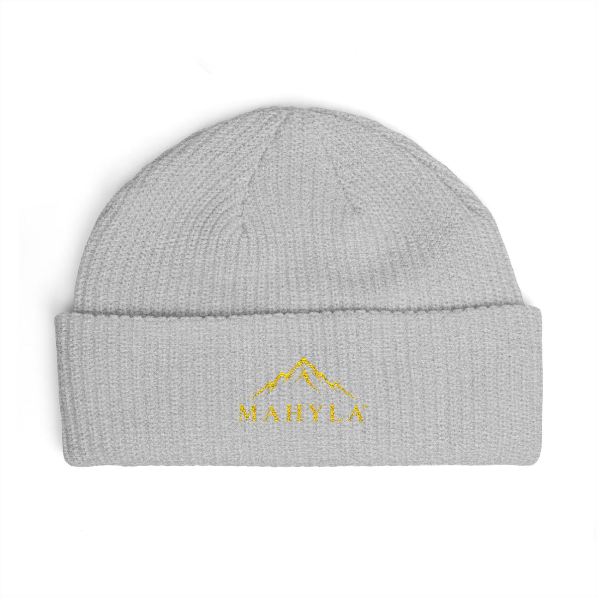 MAHYLA | Mountain Cuff Beanie – Black Embroidered Mountain Logo