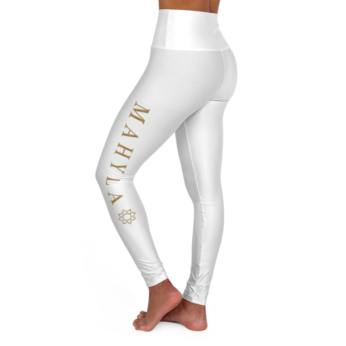 High-Waisted Yoga Leggings — Subtle Gold Star Accent