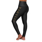 MAHYLA | Black High-Waisted Yoga Leggings – Subtle Gold Star Accent