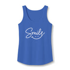 Smile script with smiley face Tank Top | pastel blue hand-lettered design