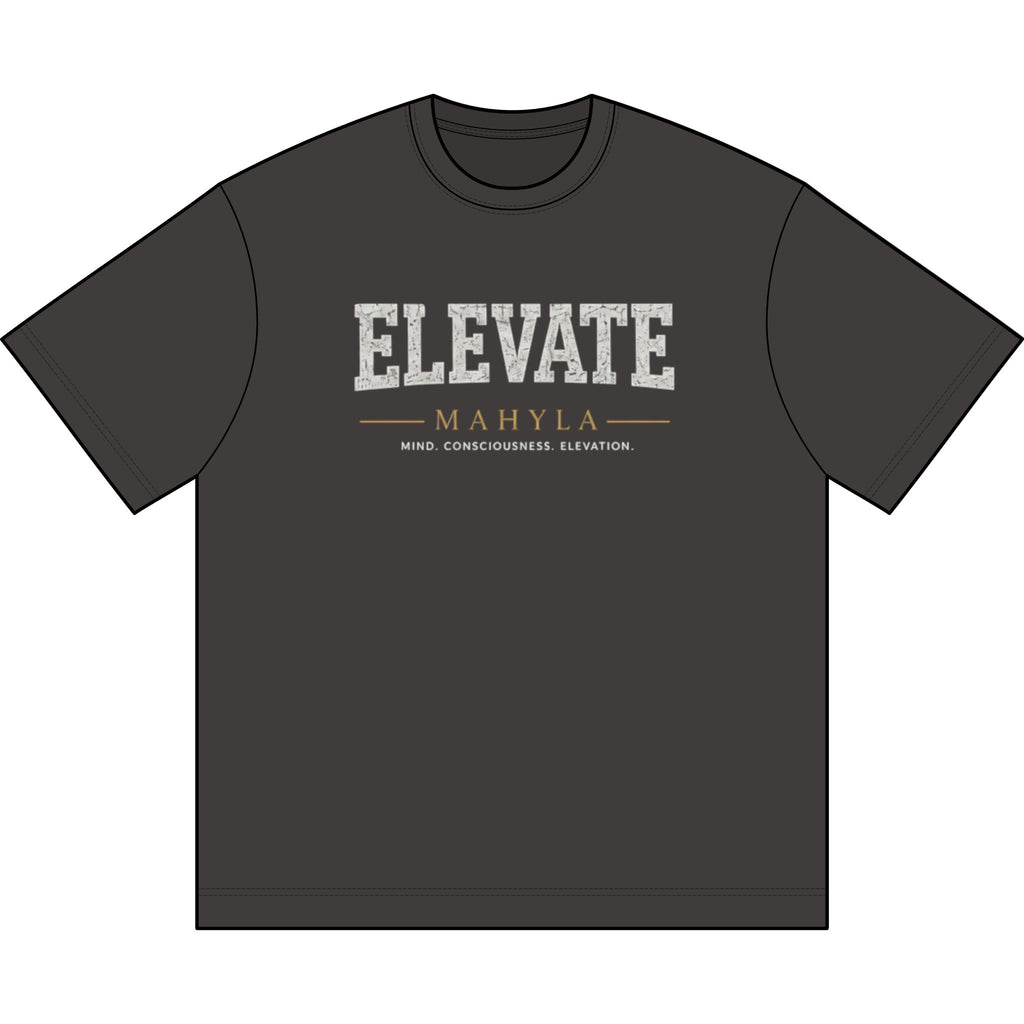 Elevate Mahyla typography T-Shirt | motivational chest logo