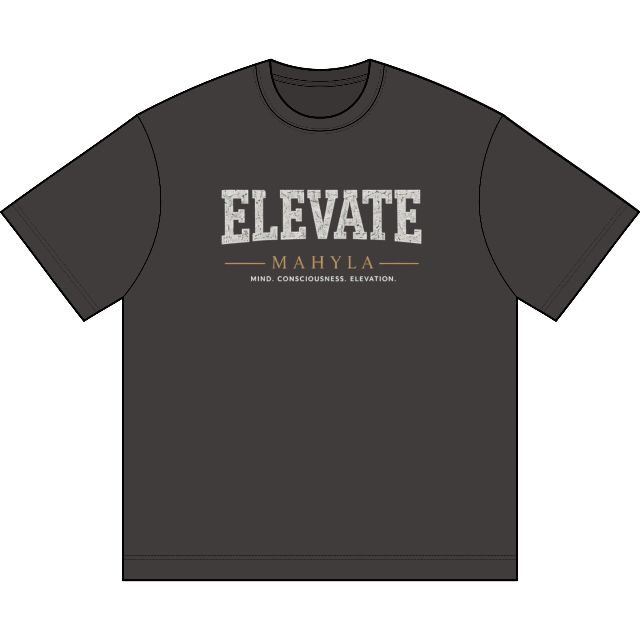 Elevate Mahyla typography T-Shirt | motivational chest logo