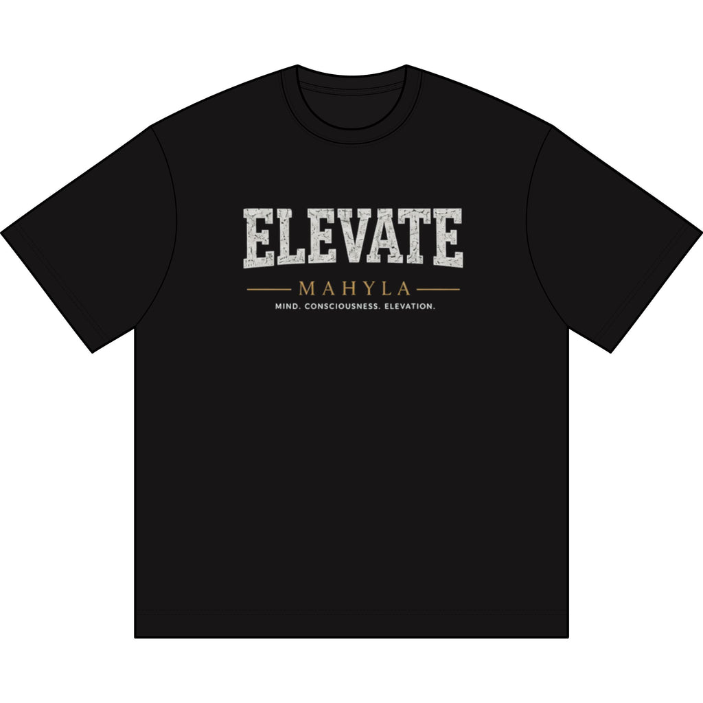 Elevate Mahyla typography T-Shirt | motivational chest logo
