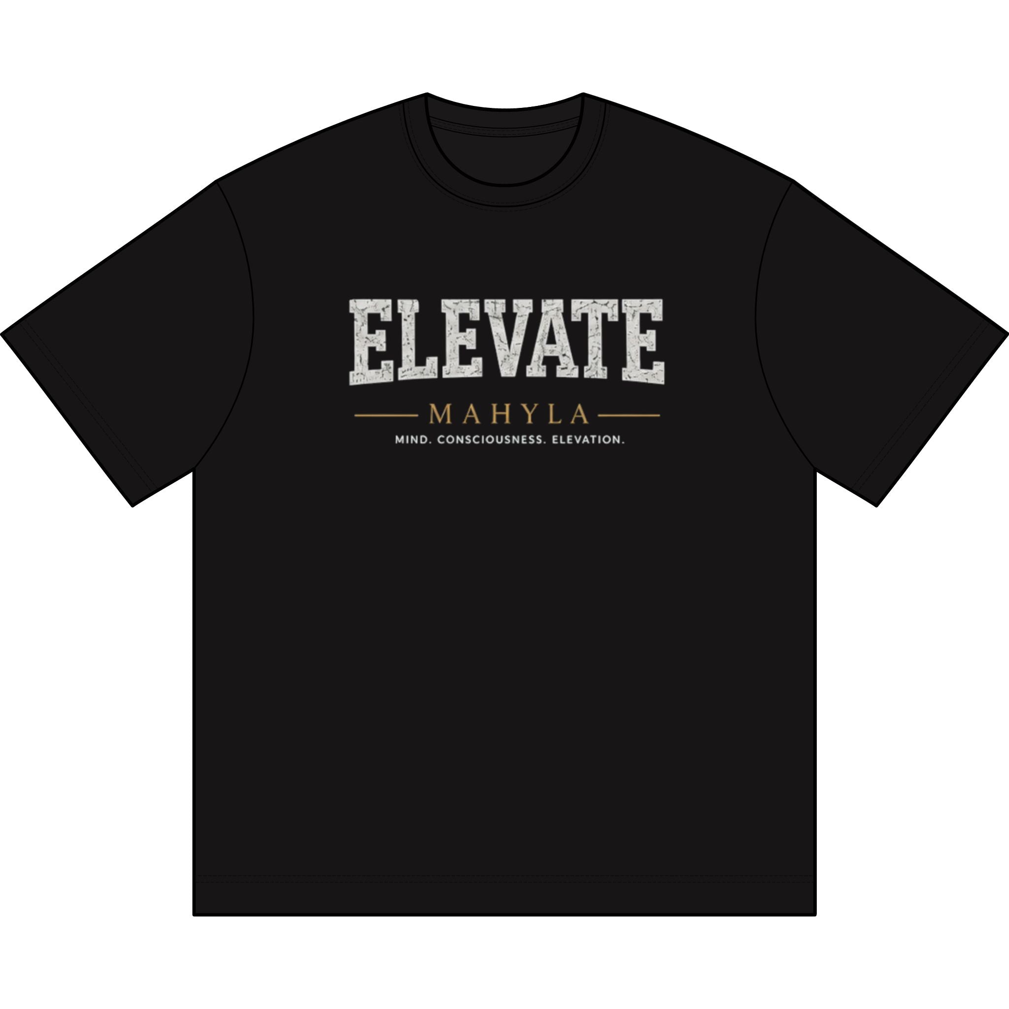 Elevate Mahyla typography T-Shirt | motivational chest logo