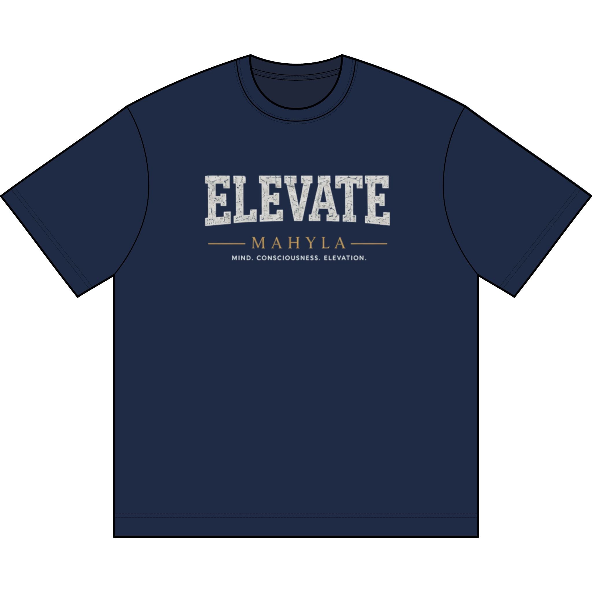 Elevate Mahyla typography T-Shirt | motivational chest logo