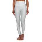 MAHYLA | High-Waisted Yoga Leggings – Light Gray with Gold Star Accent