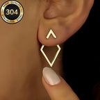 Hypoallergenic Stainless Steel Geometric Golden Earrings, Fade-Resistant, Comfortable and Versatile, Simple and Elegant, High-Quality Fashionable Women'S Earrings for Daily Wear or Parties, Jewelry Accessories, a Delicate Gif