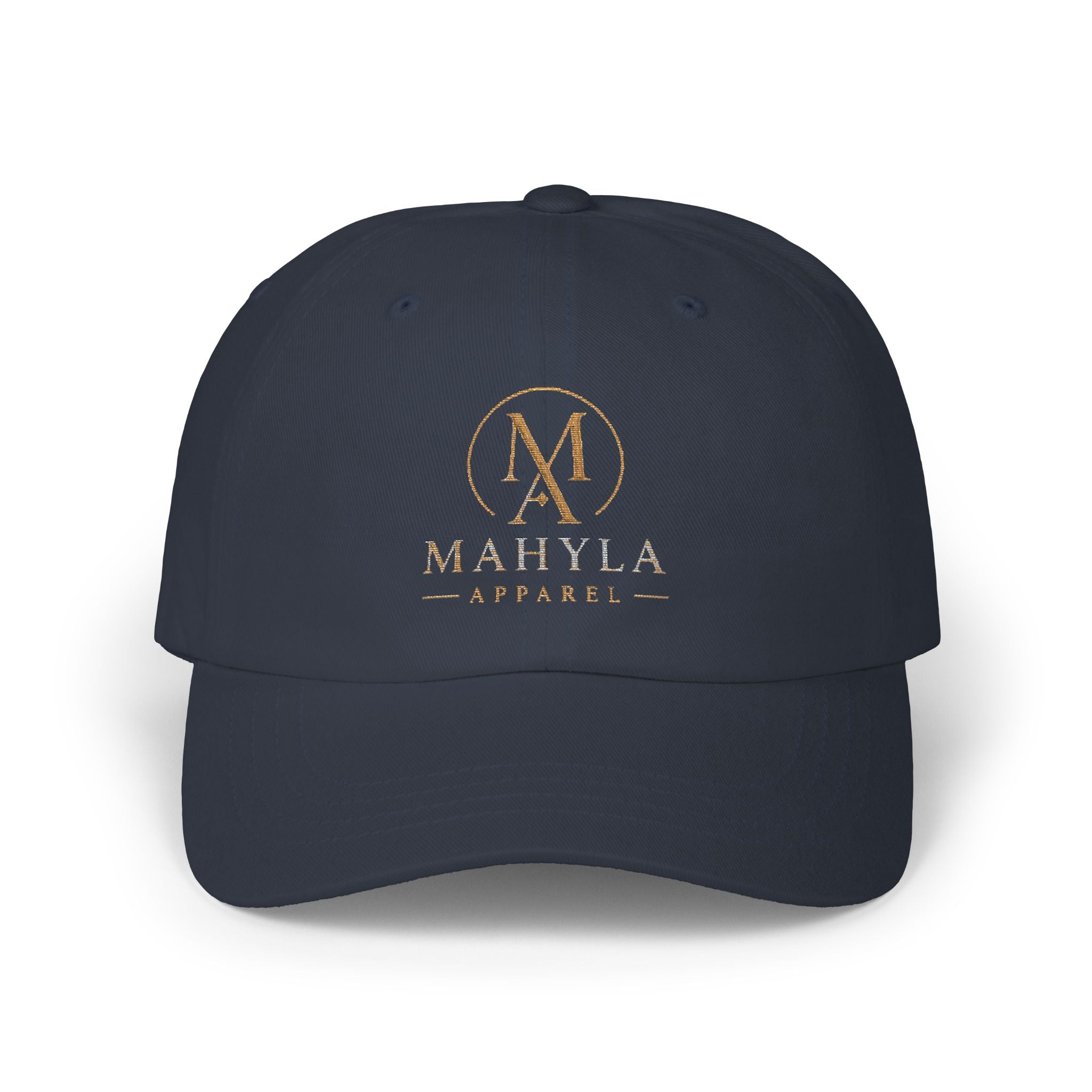 Gold Monogram Logo Classic Dad Cap | Embroidered Initials Baseball Hat