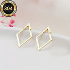Hypoallergenic Stainless Steel Geometric Golden Earrings, Fade-Resistant, Comfortable and Versatile, Simple and Elegant, High-Quality Fashionable Women'S Earrings for Daily Wear or Parties, Jewelry Accessories, a Delicate Gif