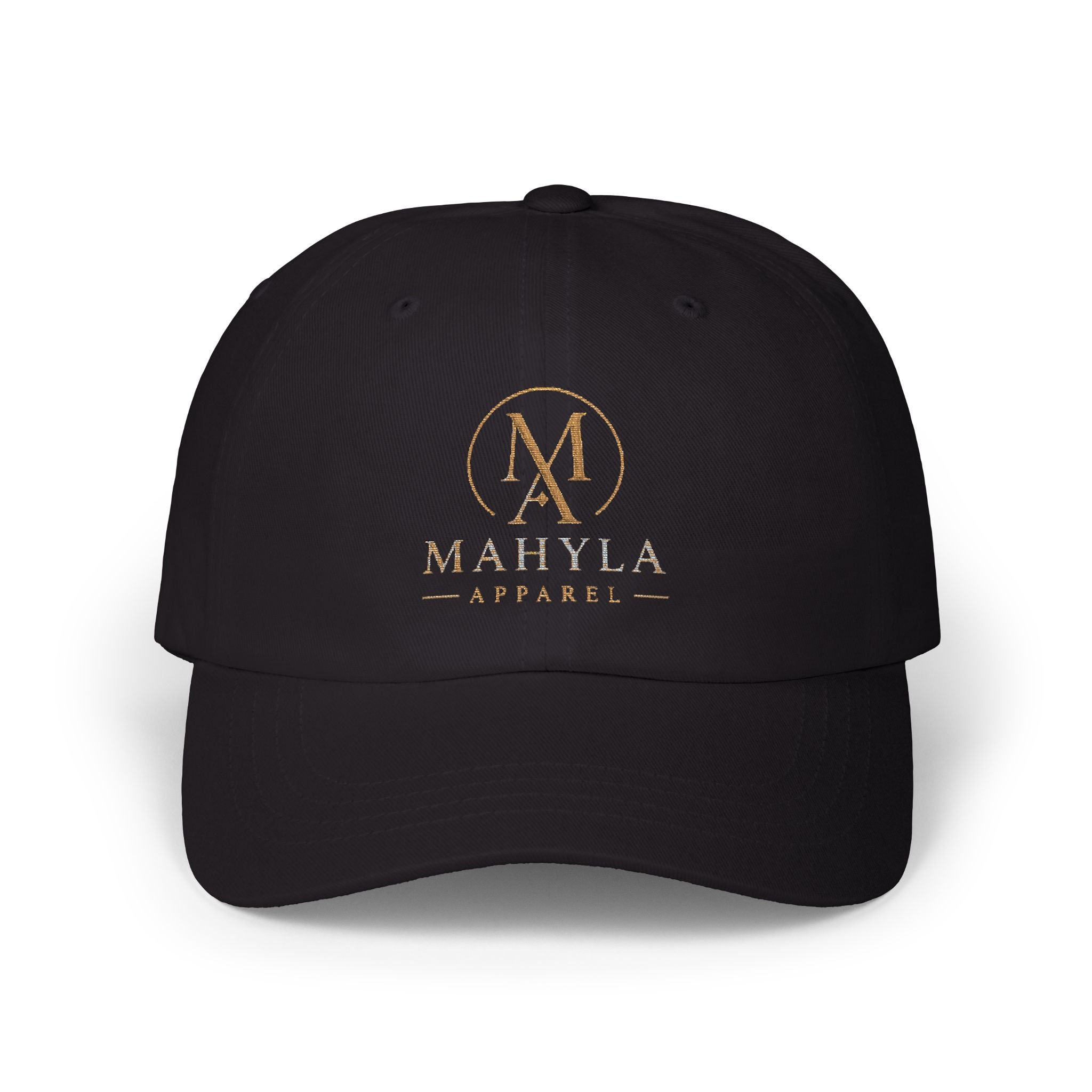 Gold Monogram Logo Classic Dad Cap | Embroidered Initials Baseball Hat