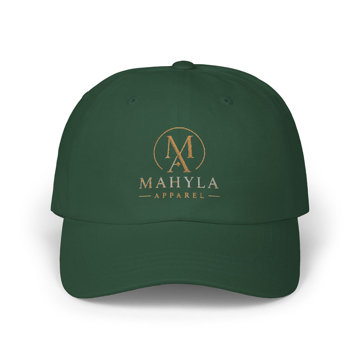MAHYLA | Gold Monogram Logo Classic Dad Cap – Embroidered Initials Baseball Hat
