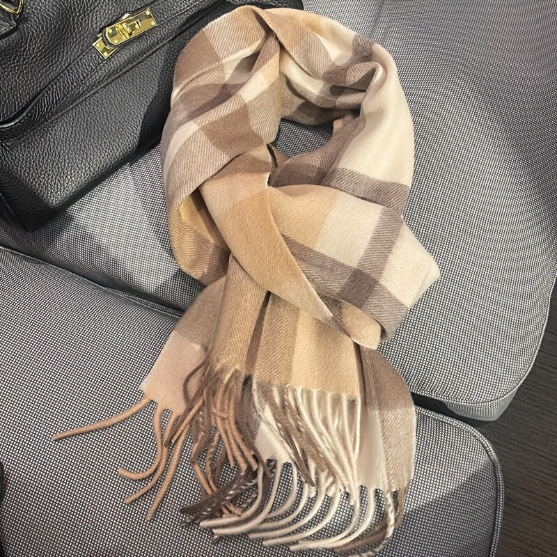 🧣 British Classic Plaid Scarf – Soft, Warm & Windproof | Unisex Winter Wrap