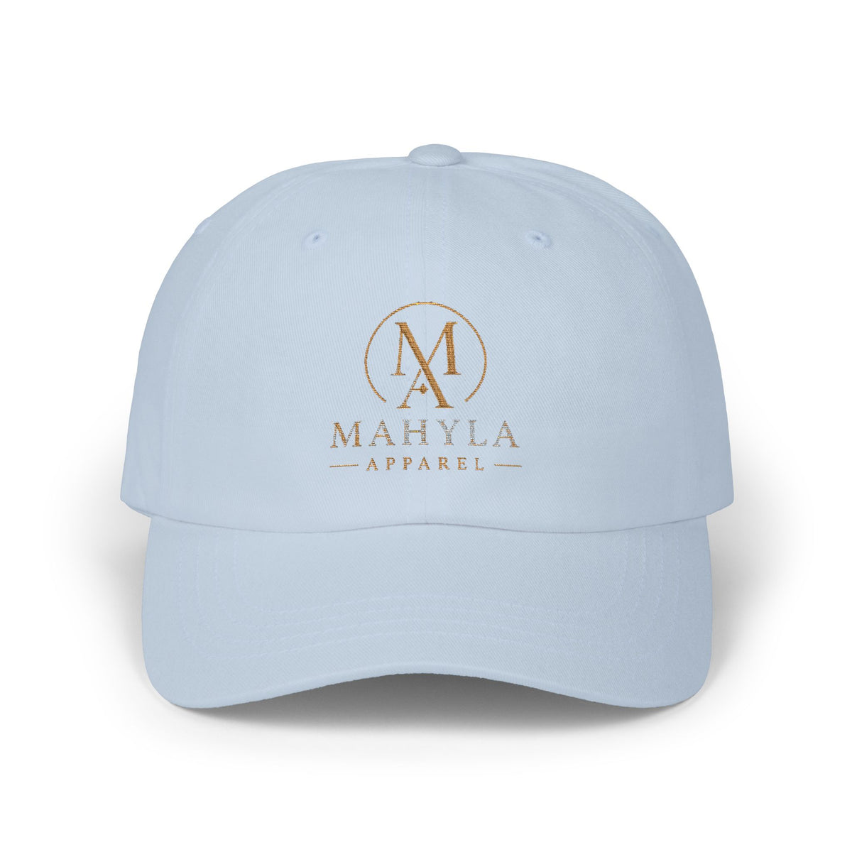MAHYLA | Gold Monogram Logo Classic Dad Cap – Embroidered Initials Baseball Hat
