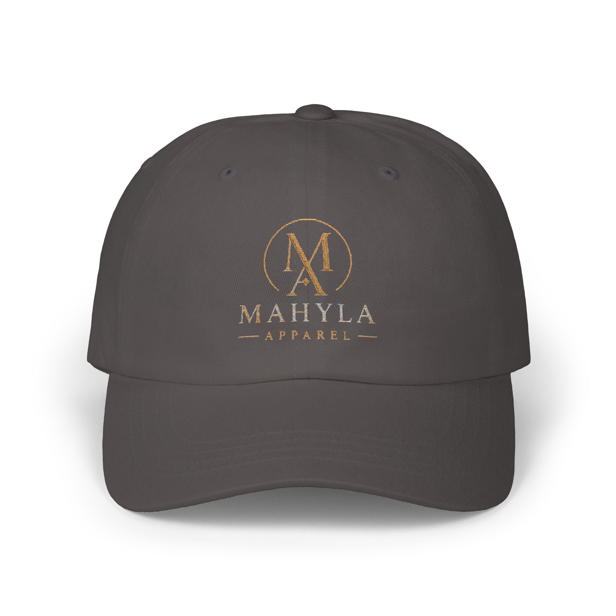 Gold Monogram Logo Classic Dad Cap | Embroidered Initials Baseball Hat