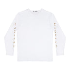 Men's Long Sleeve Shirt with Gold Sleeve Script — Minimalist Casual Tee
