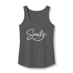 Smile script with smiley face Tank Top | pastel blue hand-lettered design