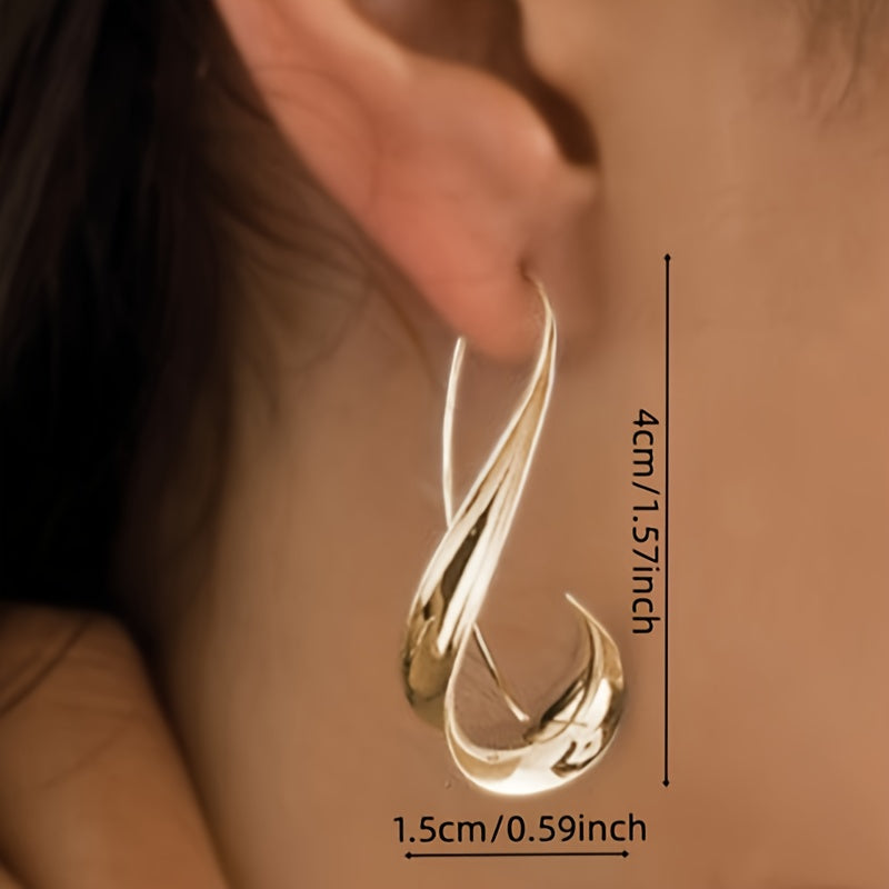 Retro-style  14K Gold Plated earrings with a unique irregular design, exquisitely crafted in bohemian style, perfect for vacation souvenirs and Women's gifts