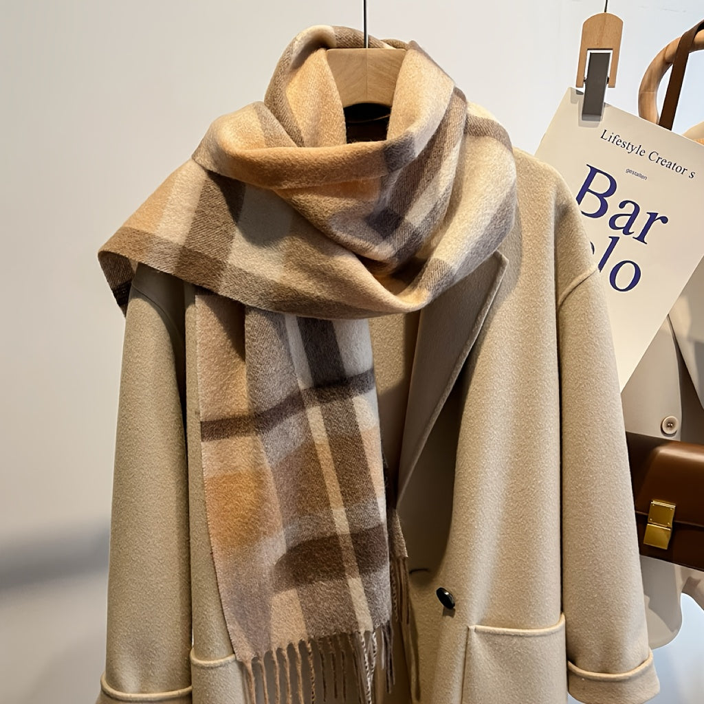 🧣 British Classic Plaid Scarf – Soft, Warm & Windproof | Unisex Winter Wrap