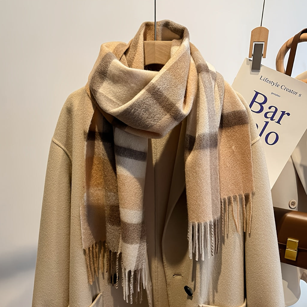 🧣 British Classic Plaid Scarf – Soft, Warm & Windproof | Unisex Winter Wrap