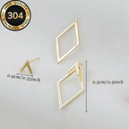 Hypoallergenic Stainless Steel Geometric Golden Earrings, Fade-Resistant, Comfortable and Versatile, Simple and Elegant, High-Quality Fashionable Women'S Earrings for Daily Wear or Parties, Jewelry Accessories, a Delicate Gif