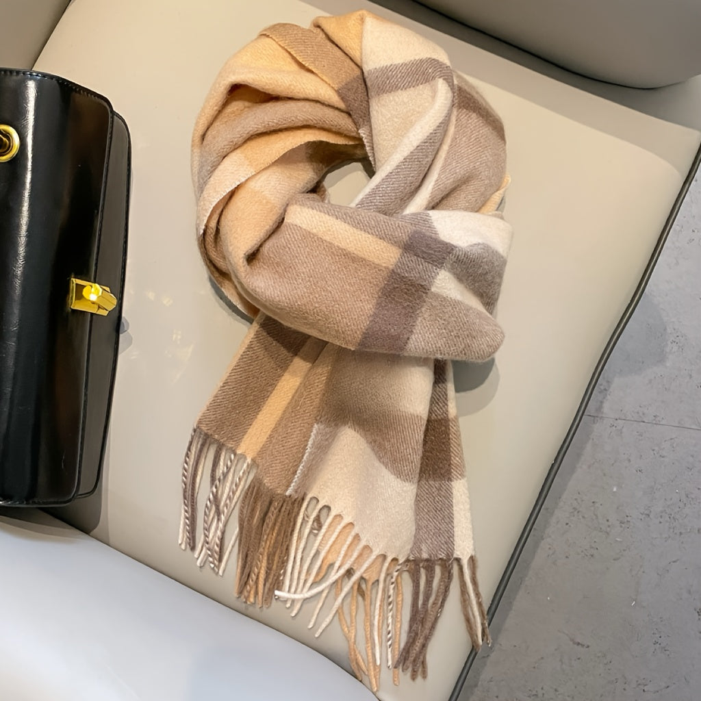 🧣 British Classic Plaid Scarf – Soft, Warm & Windproof | Unisex Winter Wrap